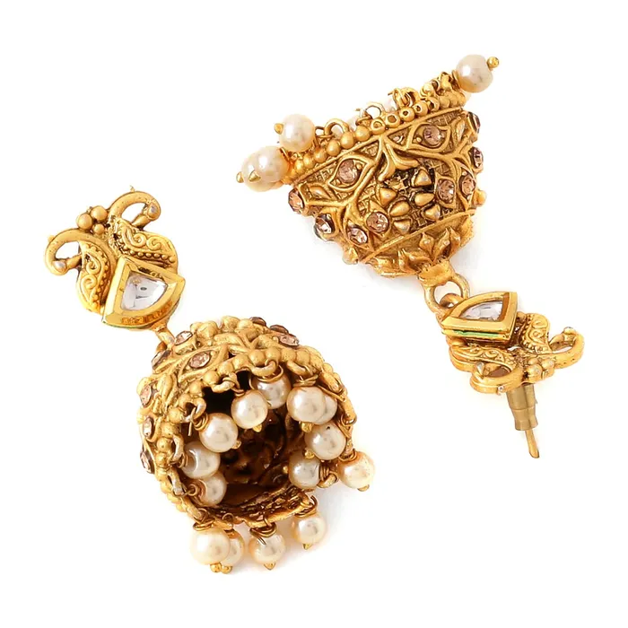 Yellow Chimes Jewellery Set for Women and Girls Traditional Kundan Necklace Set Gold Plated Kundan Necklace Set Birthday Gift for girls and women Anniversary Gift for Wife Yellow Chimes Earrings