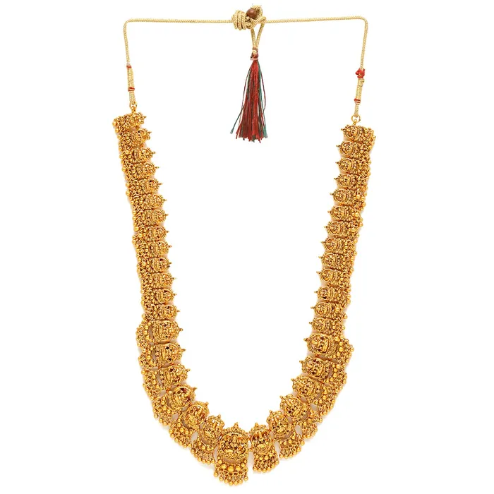 Yellow Chimes Jewellery Set for Women Gold Plated Temple Bridal Choker Necklace with Long Necklace Kamarbandh and Earrings for Womens and Girls Yellow Chimes Bracelets