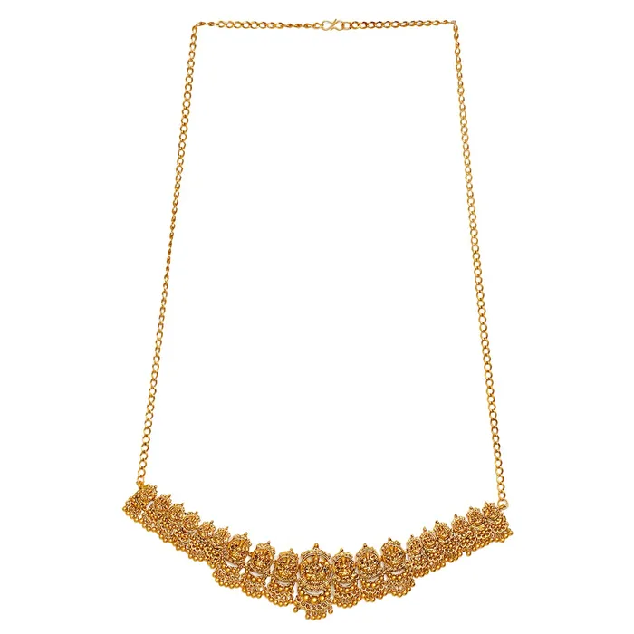 Yellow Chimes Jewellery Set for Women Gold Plated Temple Bridal Choker Necklace with Long Necklace Kamarbandh and Earrings for Womens and Girls Yellow Chimes Bracelets