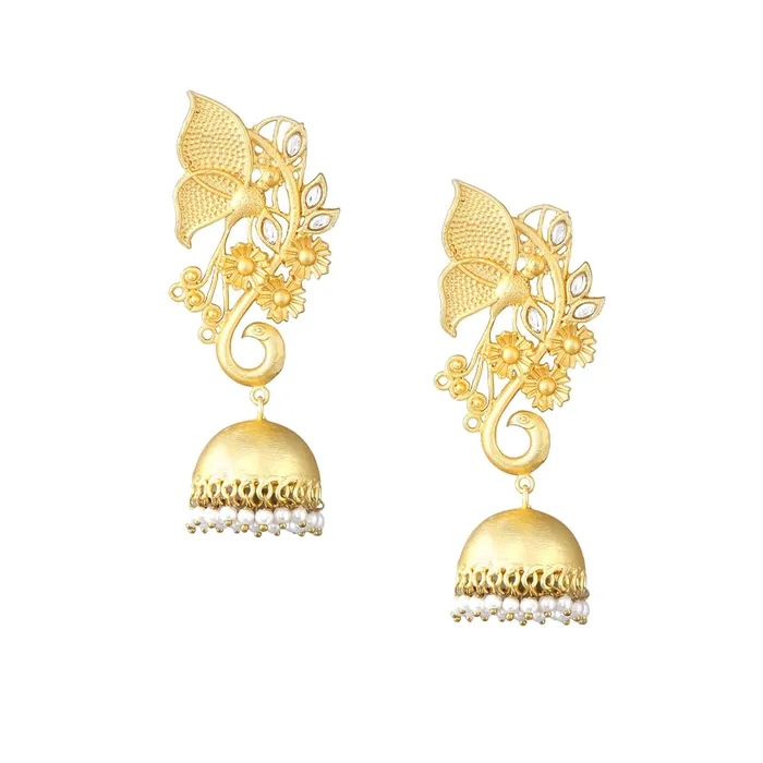 Yellow Chimes Jhumka Earrings for Women Gold Plated Matte Finish Traditional Jhumka Jhumki Earrings for Women and Girls Yellow Chimes Earrings