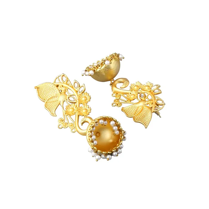 Yellow Chimes Jhumka Earrings for Women Gold Plated Matte Finish Traditional Jhumka Jhumki Earrings for Women and Girls Yellow Chimes Earrings