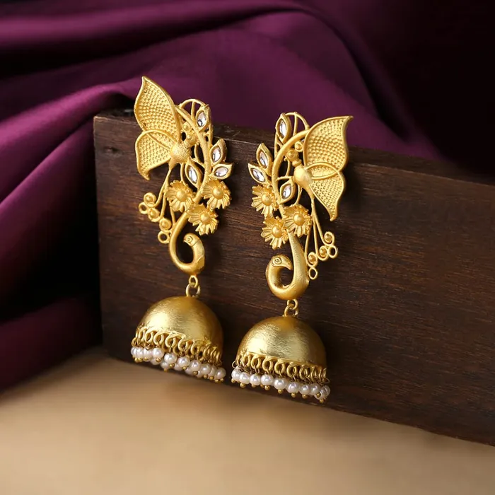 Yellow Chimes Jhumka Earrings for Women Gold Plated Matte Finish Traditional Jhumka Jhumki Earrings for Women and Girls Yellow Chimes Earrings