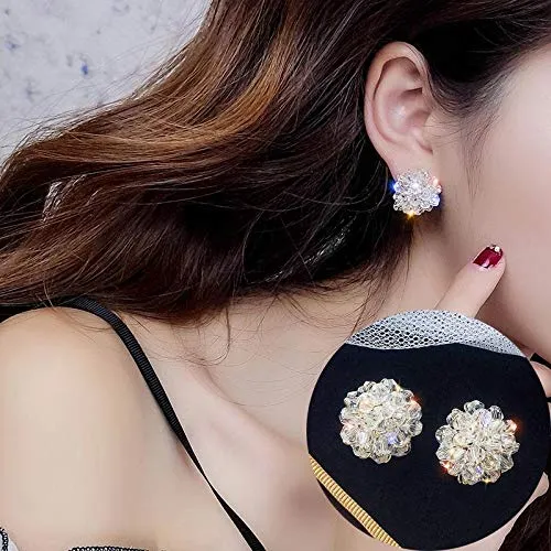 Yellow Chimes Latest Collection Sparkling Crystal Bunch Stud Earrings For Women and Girls Yellow Chimes Necklaces