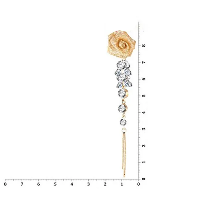 Yellow Chimes Luxurious Latest Modal Floral Designer Cubic Zircon Dangle Earrings For Women Yellow Chimes Earrings