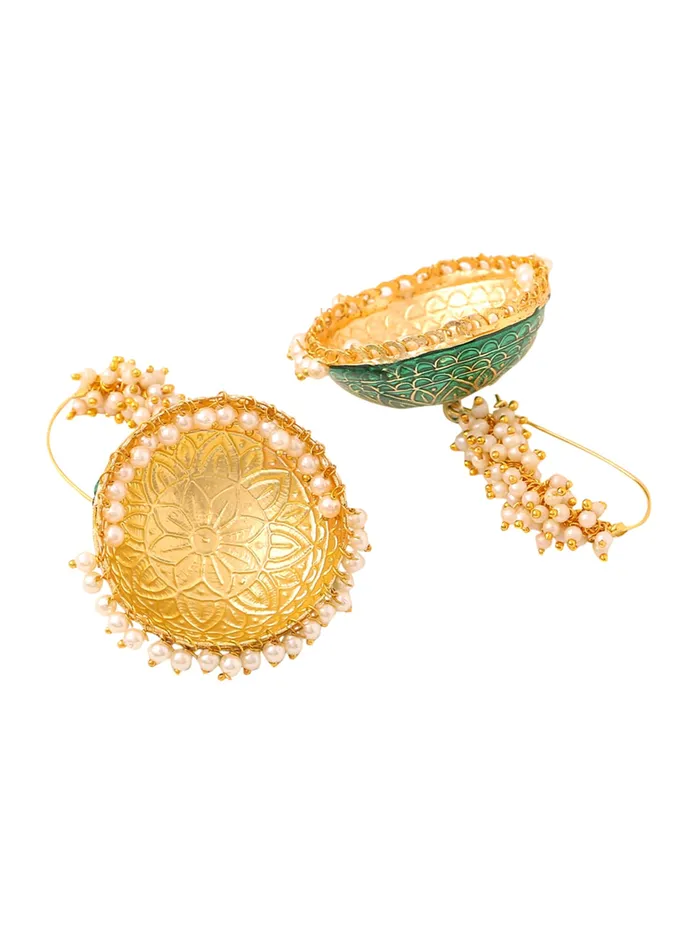 Yellow Chimes Meenakari Jhumka Earrings Handcrafted Gold toned Traditional Multicolor JhumkaJhumki Earrings for Women and Girls Green Big Jhumka Yellow Chimes Earrings