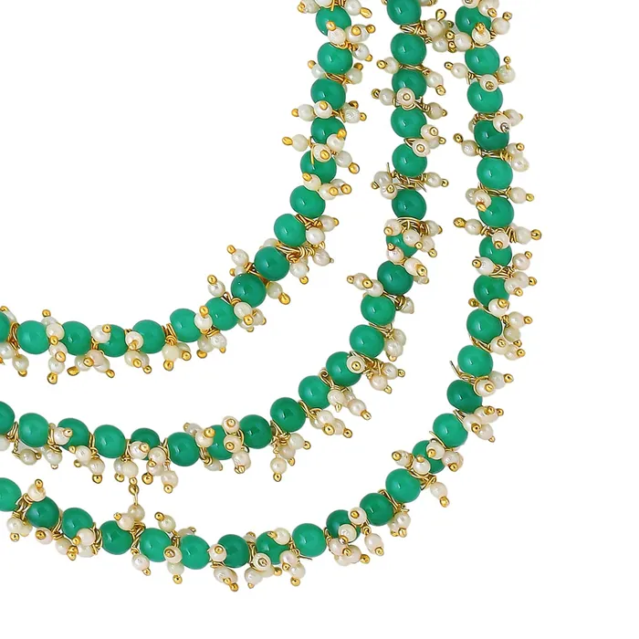 Yellow Chimes Necklace for Women and Girls Beads Necklace for Women Multilayer Green Beads Choker Necklace Birthday Gift for girls and women Anniversary Gift for Wife Yellow Chimes Necklaces