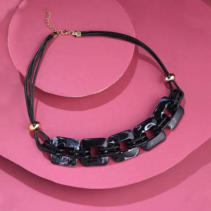 Yellow Chimes Necklace for Women and Girls Fashion Blue Choker Necklace for Women Western Geometric Statement Style Choker Necklace Birthday Gift for Girls Women Anniversary Gift for Wife Yellow Chimes Earrings