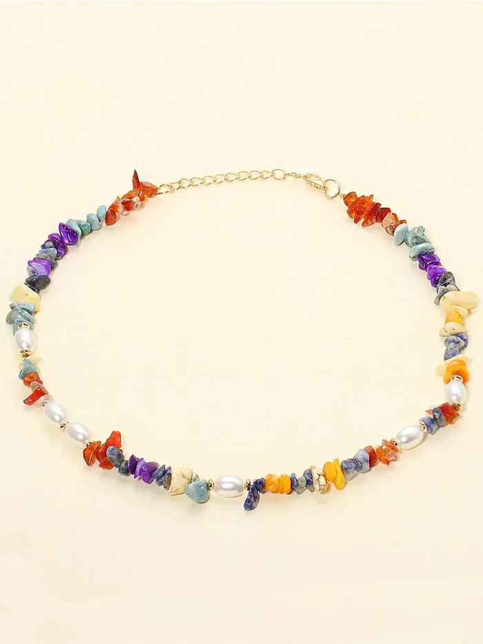 Yellow Chimes Necklace for Women and Girls Fashion Multicolor Choker Necklace for Women Carnelian Stone Pearl Choker Necklace for Girls Birthday Gift for Girls and women Yellow Chimes Necklaces