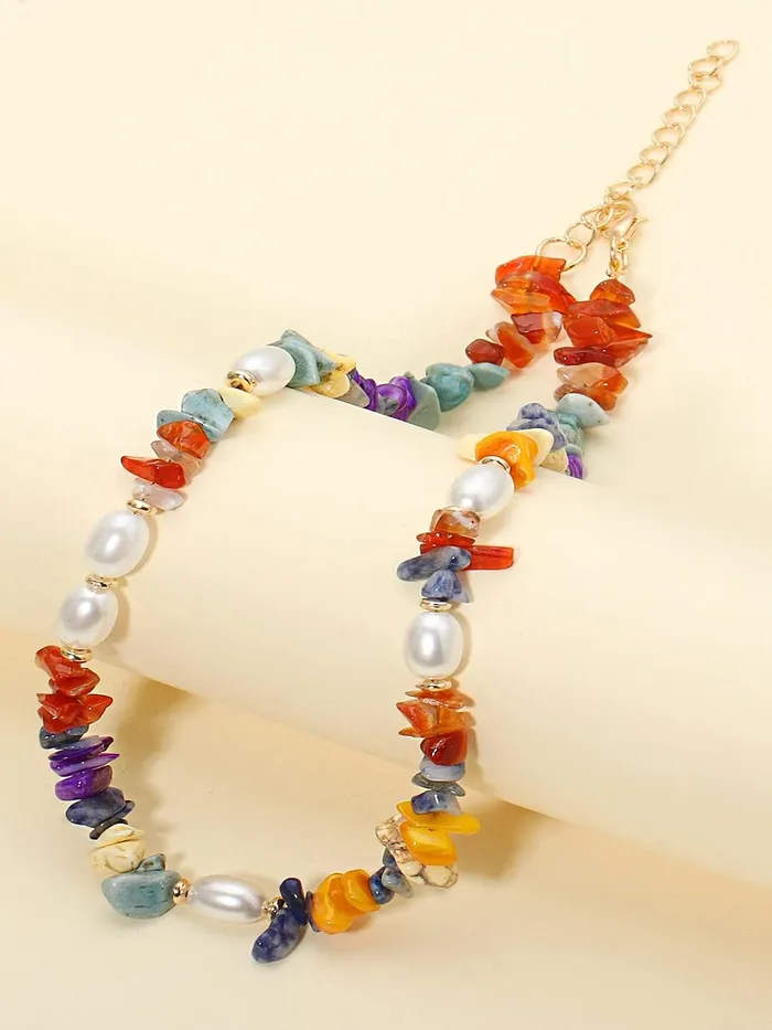 Yellow Chimes Necklace for Women and Girls Fashion Multicolor Choker Necklace for Women Carnelian Stone Pearl Choker Necklace for Girls Birthday Gift for Girls and women Yellow Chimes Necklaces
