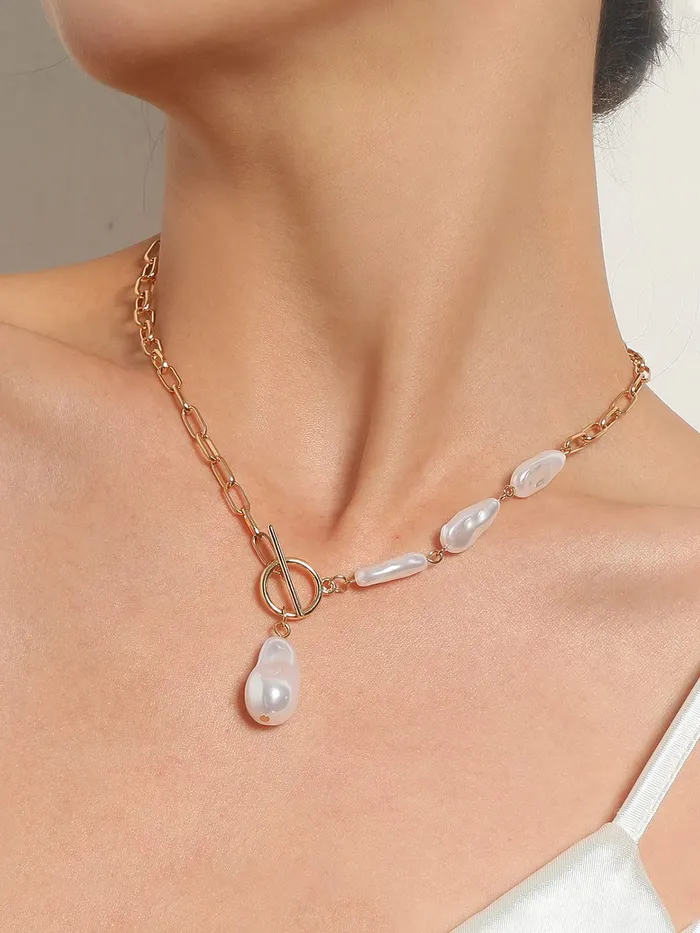 Yellow Chimes Necklace for Women and Girls Pearl Necklace for Women Gold Plated Pearl Necklace for Girls Birthday Gift for girls and women Anniversary Gift for Wife Yellow Chimes Rings