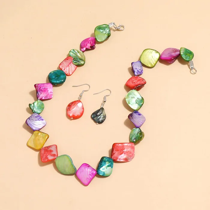 Yellow Chimes Necklace Set For Women Boho Multicolor Bead Choker Necklace With Earring For Women and Girls Yellow Chimes Earrings