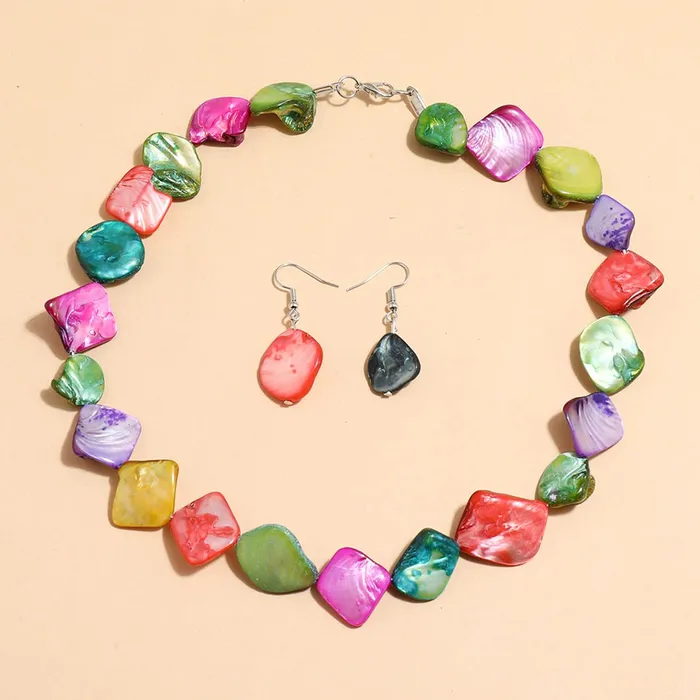 Yellow Chimes Necklace Set For Women Boho Multicolor Bead Choker Necklace With Earring For Women and Girls Yellow Chimes Earrings