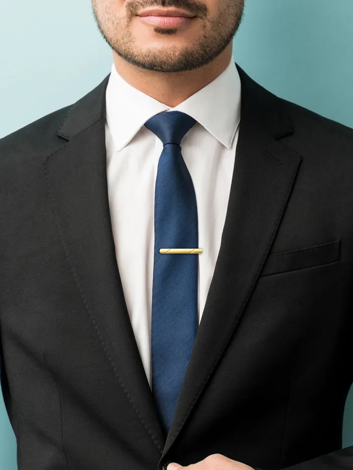 Yellow Chimes Necklaces Combo Gold Silver Toned StainlessSteel Tie Pins for Men Fashionable Accessories Medium Size