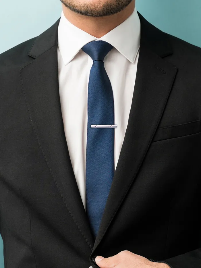 Yellow Chimes Necklaces Combo Gold Silver Toned StainlessSteel Tie Pins for Men Fashionable Accessories Medium Size