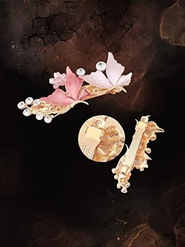 Yellow Chimes Necklaces Kairangi Hair Clips for Women Girls Barrette Hair Clips for Women Enameled Butterfly Clips for Women Pink French Barrette Hair Clips for Women and Girls Gift For Women Girls