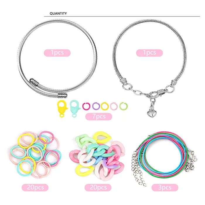 Yellow Chimes Necklaces Melbees by Yellow Chimes Bracelet for Kids and Girls Charm Bracelets Necklace for Women and Girls Multi Designed DIY Charm Bracelet Necklace Birthday Gift for Kids and Girls