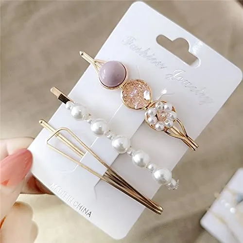 Yellow Chimes Necklaces Yellow Chimes 6 pcs Acrylic Resin Pearl Bobby pins Fashion Hair Clips Hair Accessories for Women Girls Pack of 6 Multicolour Medium YCHACLWM002MC