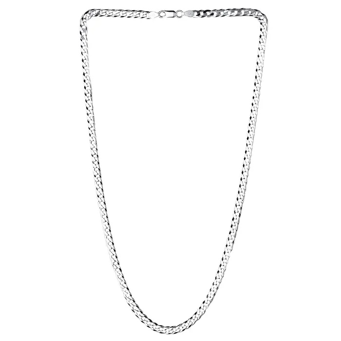 Yellow Chimes Necklaces Yellow Chimes 925 Sterling Silver Hallmark and Certified Purity Silver Curb Chain Necklace for Men and Boys Medium YCSJCH1CURBCHNSL