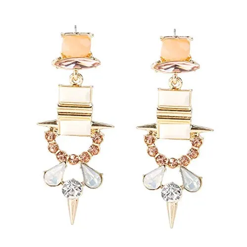 Yellow Chimes Necklaces Yellow Chimes Antique Design Crystal Retro Style Gold Plated Dangle Earrings for Women and Girls Yellow Chimes Necklaces Yellow Chimes Antique Design Crystal Retro Style Gold Plated Dangle Earrings for Women and Girls