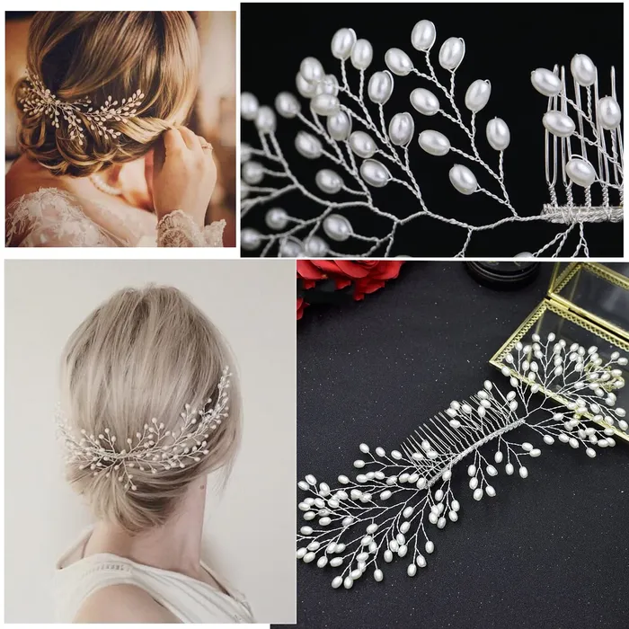 Yellow Chimes Necklaces Yellow Chimes Bridal Comb Pin for Women Hair Vines Wedding Comb Pin Hair ClipSide PinJooda Pin Hair Accessories for Women and Girls