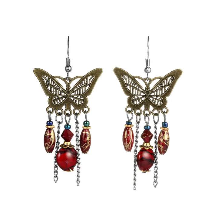 Yellow Chimes Necklaces Yellow Chimes Butterfly Dangles Red Silver Earring for Women Girls Yellow Chimes Necklaces Yellow Chimes Butterfly Dangles Red Silver Earring for Women Girls