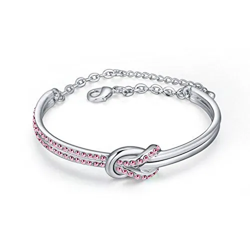 Yellow Chimes Necklaces Yellow Chimes Crystals from Swarovski Platinum Plated Cute Knot Crystal Bracelet for Women and Girls Yellow Chimes Necklaces Yellow Chimes Crystals from Swarovski Platinum Plated Cute Knot Crystal Bracelet for Women and Girls