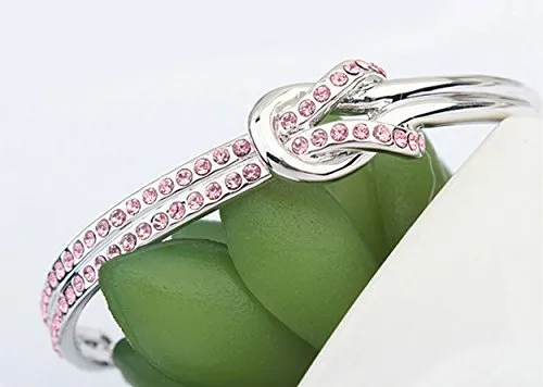 Yellow Chimes Necklaces Yellow Chimes Crystals from Swarovski Platinum Plated Cute Knot Crystal Bracelet for Women and Girls