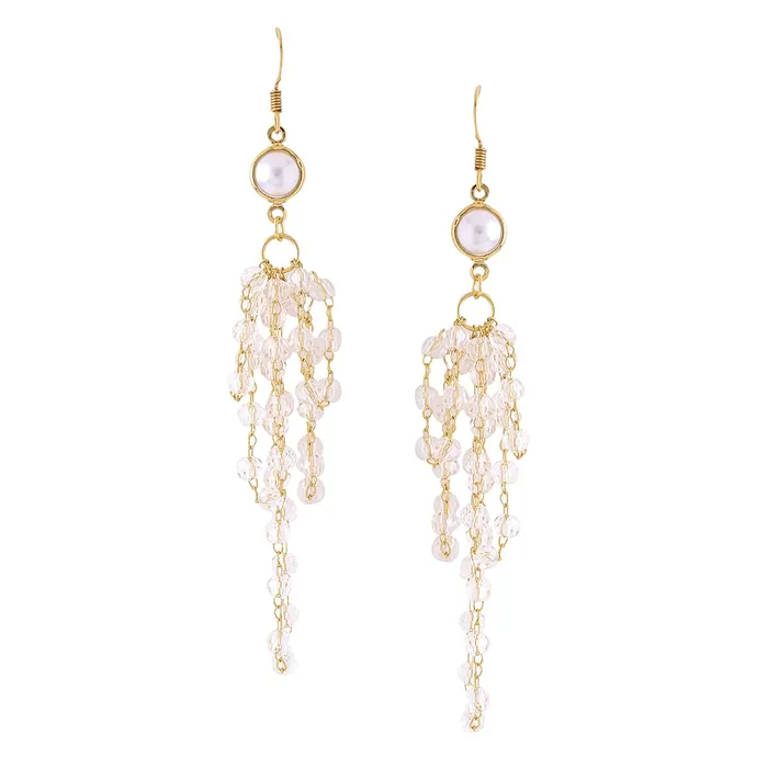 Yellow Chimes Necklaces Yellow Chimes Earrings For Women Gold Tone Sparkling Crystal Studded Hanging Tassel Dangler Earrings For Women and Girls Yellow Chimes Necklaces Yellow Chimes Earrings For Women Gold Tone Sparkling Crystal Studded Hanging Tassel Dangler Earrings For Women and Girls