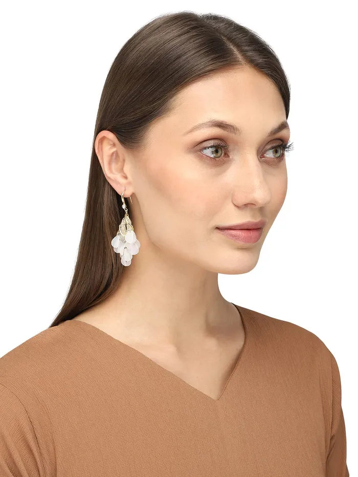 Yellow Chimes Necklaces Yellow Chimes Earrings for Women with White Crystal Studded Classic Design Gold Plated Jewellery for Women and Girls