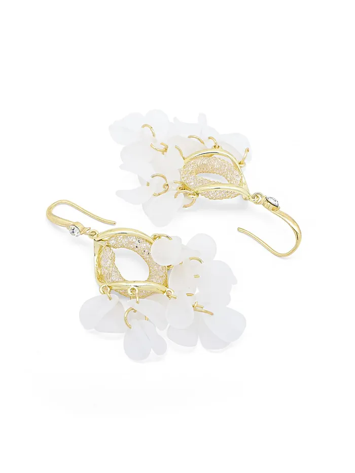 Yellow Chimes Necklaces Yellow Chimes Earrings for Women with White Crystal Studded Classic Design Gold Plated Jewellery for Women and Girls