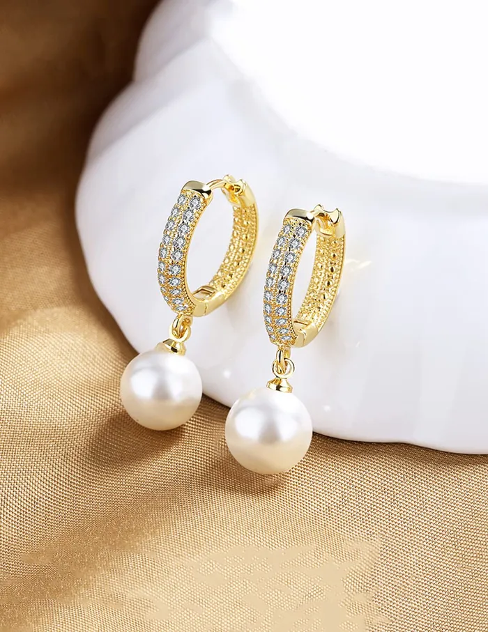 Yellow Chimes Necklaces Yellow Chimes Elegant Design Studded Crystal Silver Plated Drop Earrings for Women and Girls Silvertoned Glamour Spark Drop