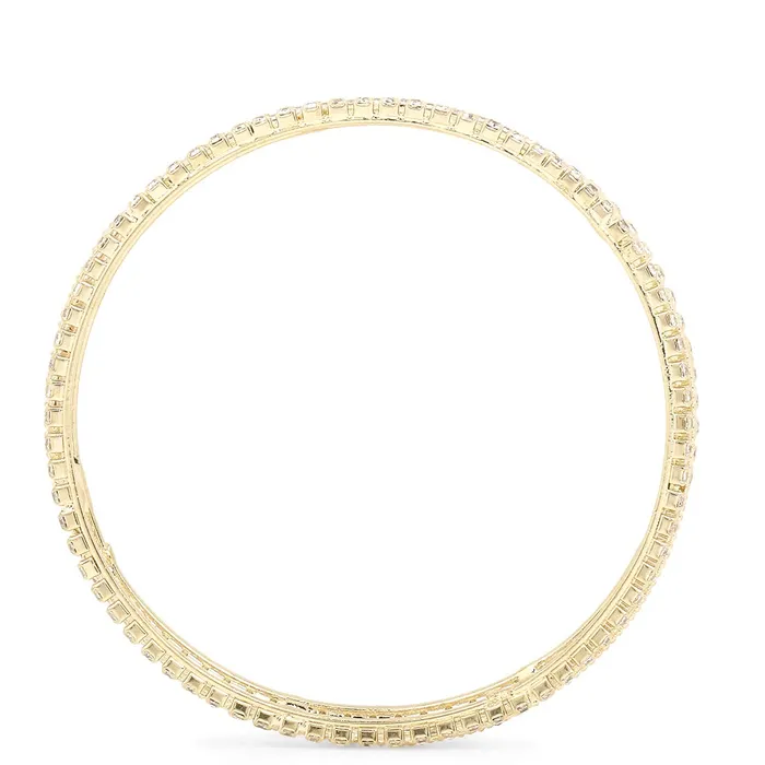 Yellow Chimes Necklaces Yellow Chimes Gold Plated Crystal Studded Designer Traditional 4 Pcs Bangles Set for Women and Girls 24