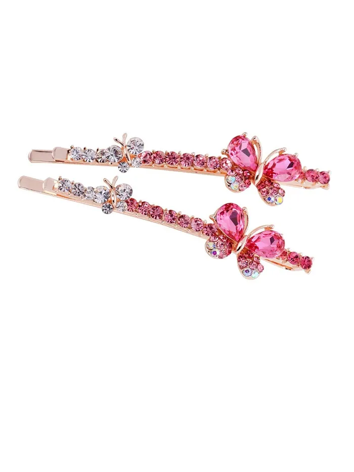 Yellow Chimes Necklaces Yellow Chimes Hair Pins for Women Girls Hair Accessories for Women Hair Pin 2 Pcs Crystal Blue Cute Floral Bobby Pins for Hair Pins for Girls Bobby Pins fro women Gift for Women and Girls