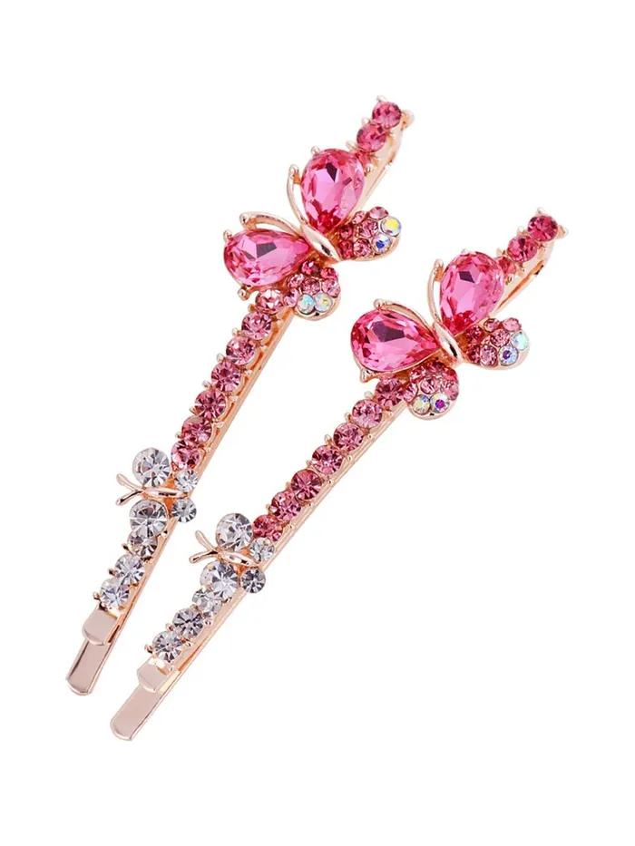 Yellow Chimes Necklaces Yellow Chimes Hair Pins for Women Girls Hair Accessories for Women Hair Pin 2 Pcs Crystal Blue Cute Floral Bobby Pins for Hair Pins for Girls Bobby Pins fro women Gift for Women and Girls