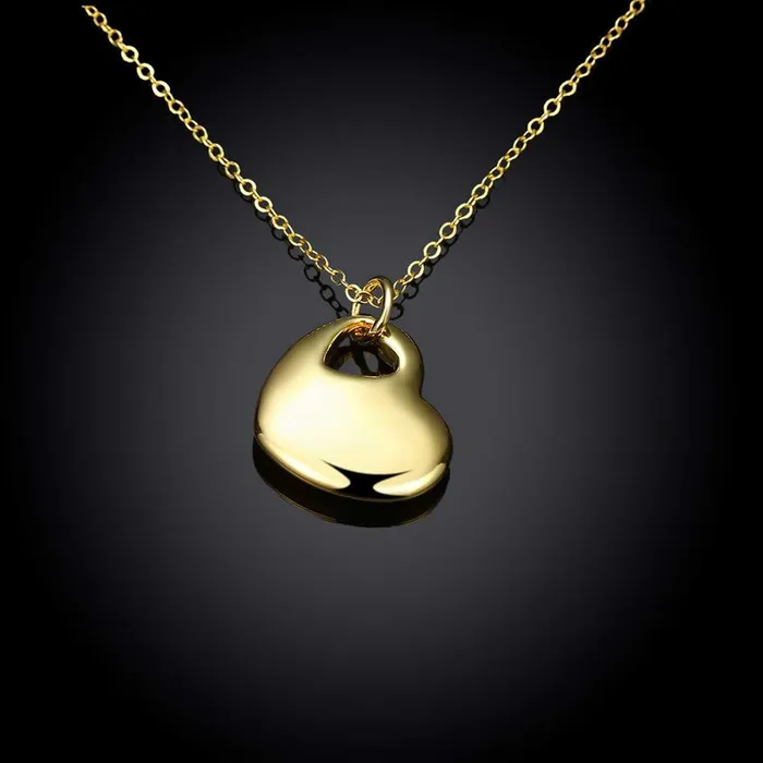 Yellow Chimes Necklaces Yellow Chimes Heart Charm Golden Necklace for Women and Girls