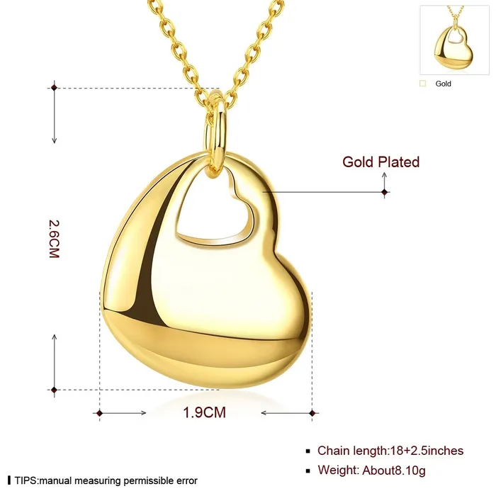 Yellow Chimes Necklaces Yellow Chimes Heart Charm Golden Necklace for Women and Girls