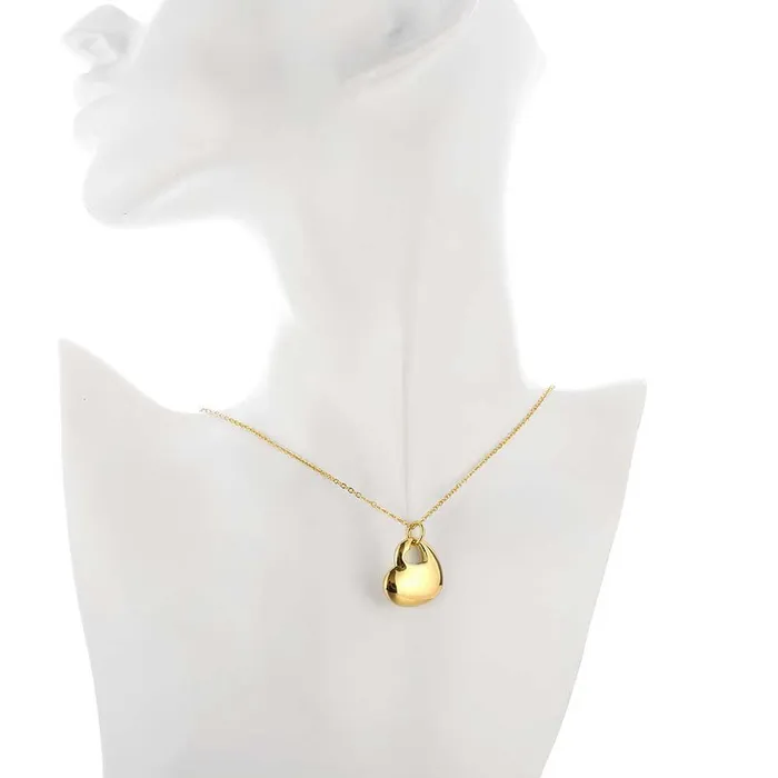 Yellow Chimes Necklaces Yellow Chimes Heart Charm Golden Necklace for Women and Girls