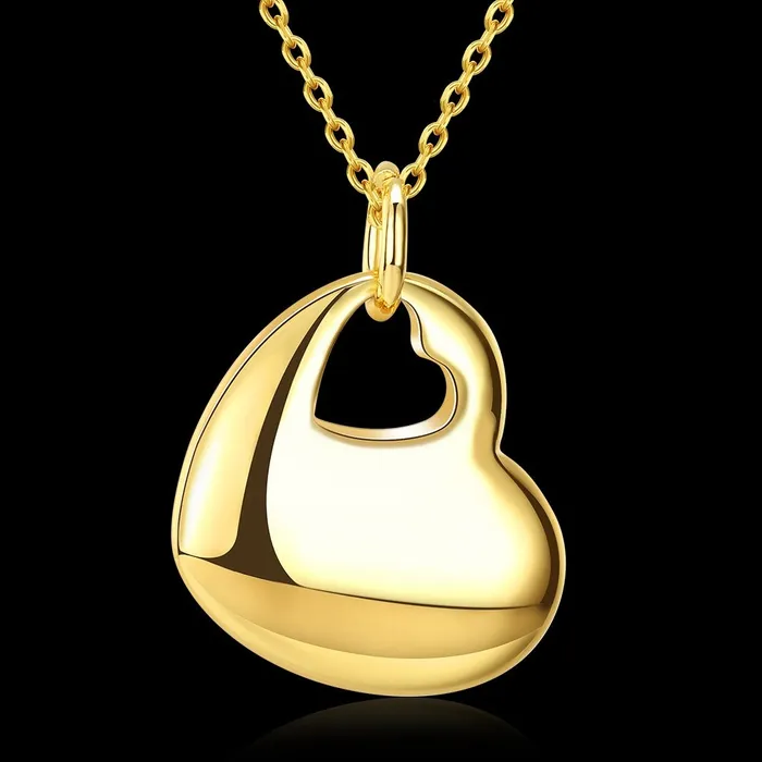 Yellow Chimes Necklaces Yellow Chimes Heart Charm Golden Necklace for Women and Girls