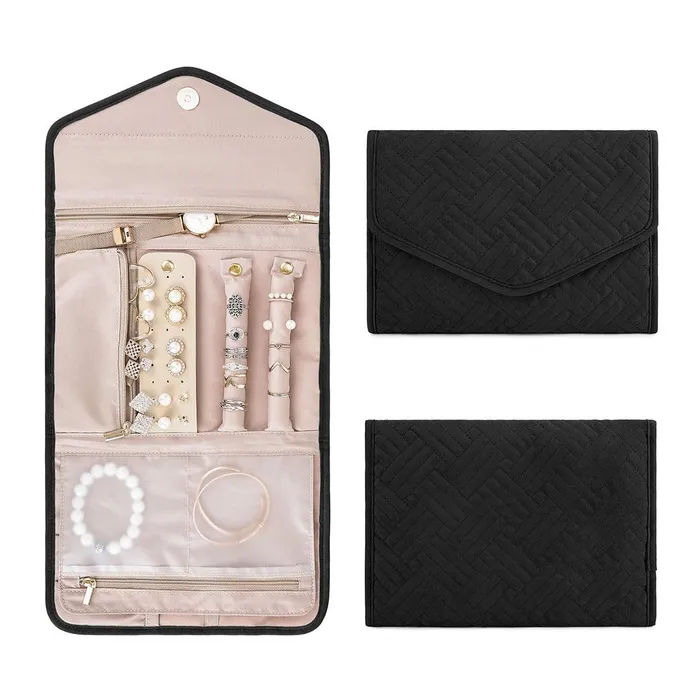 Yellow Chimes Necklaces Yellow Chimes Jewellery Organiser Bag Birthday Gifts for Women Girls Portable Cosmetics Jewelry Organiser Box Travel Jewelry Organizer Bag Foldable Jewelry Case