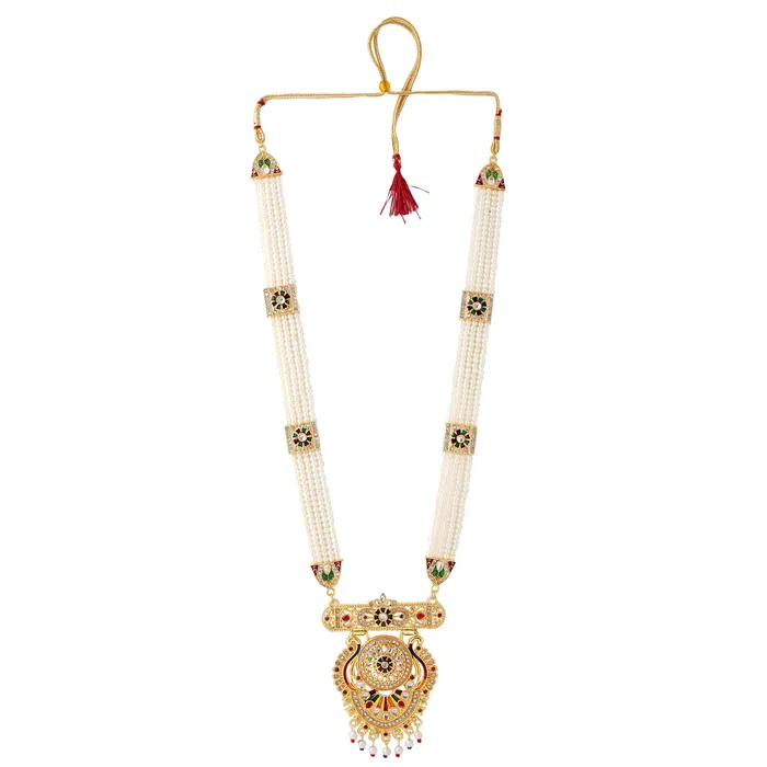 Yellow Chimes Necklaces Yellow Chimes Jewellery Set for Women and Girls Beads Necklace Set Gold Plated peacock Designed Beads Beaded Necklace Set Birthday Gift for girls and women Anniversary Gift for Wife