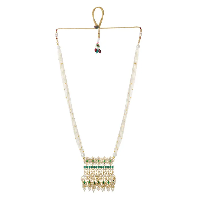 Yellow Chimes Necklaces Yellow Chimes Jewellery Set for Women and Girls Traditional Kundan Necklaces Set Gold Plated Moti Beads Beaded Kundan Set Birthday Gift for girls and women Anniversary Gift for Wife
