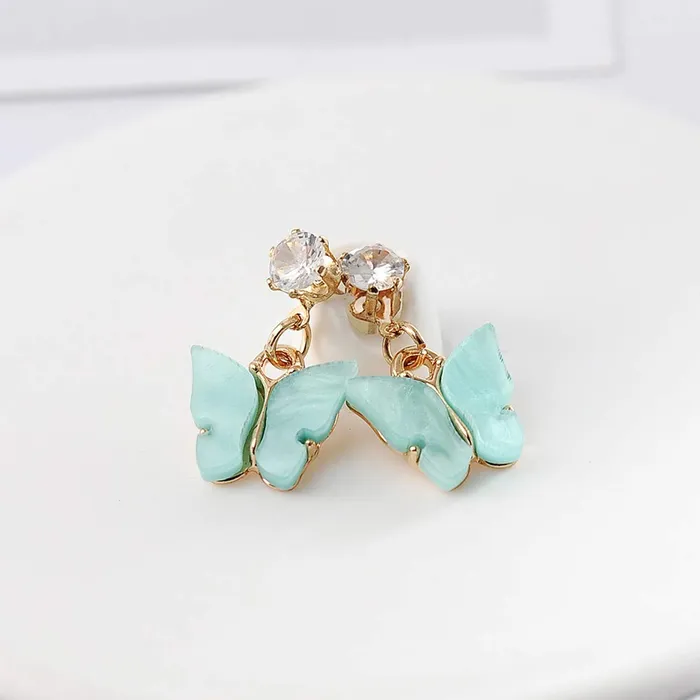 Yellow Chimes Necklaces Yellow Chimes Jewellery Set for Women Gold Plated Blue Crystal Butterfly Pendant set with Drop Earrings for Women and Girls
