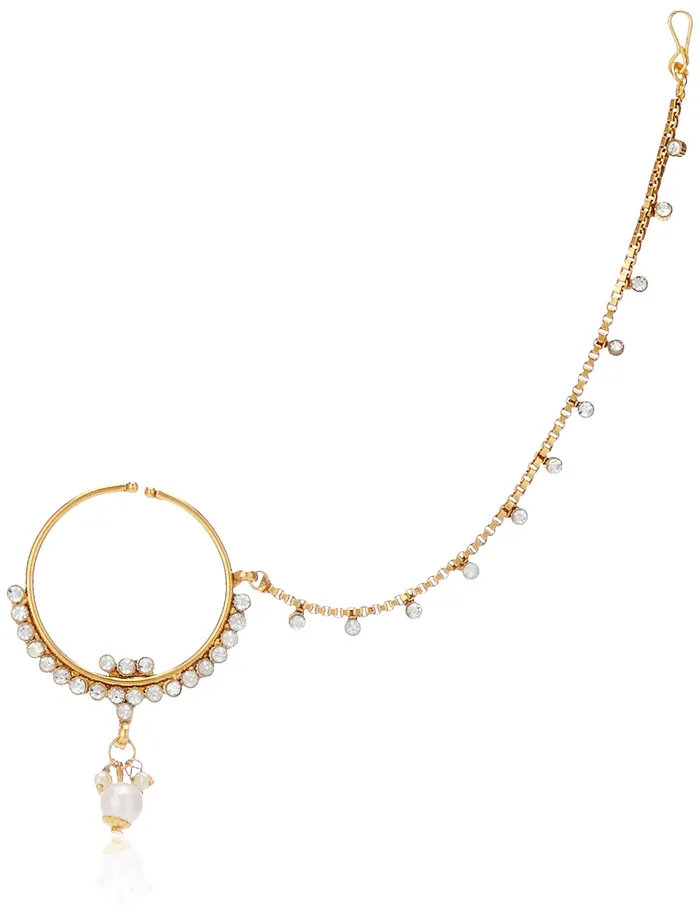 Yellow Chimes Necklaces Yellow Chimes Kundan Indian Traditional White Pearl Multilayer Dulhan Bridal Necklace set Necklace Jewellery Set For Women Girls White Gold