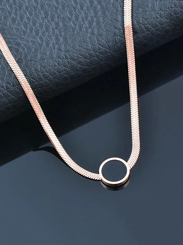 Yellow Chimes Necklaces Yellow Chimes Necklace for Women and Girls Fashion Rosegold Necklace for Women Western Rose Gold Plated Roman Numerals Pendant Chain Necklace Birthday Gift for Girls Women