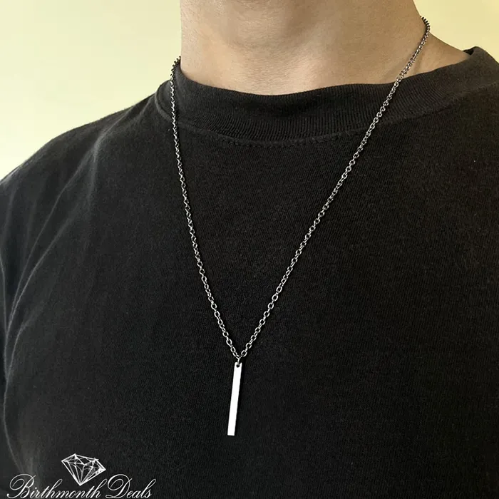 Yellow Chimes Necklaces Yellow Chimes Pendant for Men and Boys Silver Black Bar Pendants For Men Silver Black Bar Shape Pendants with Chian for Men Birthday Gift for Men and Boys Anniversary Gift for Husband