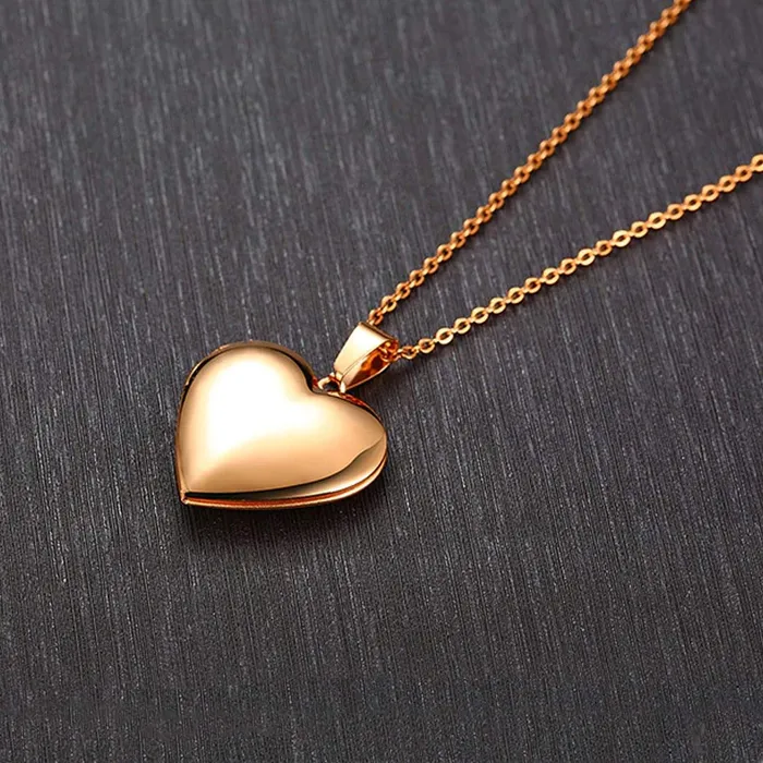 Yellow Chimes Necklaces Yellow Chimes Pendant for Women Rose Gold Plated Openable Heart Photo Frame Locket Gift Jewelry Pendant Necklace for Men and Women