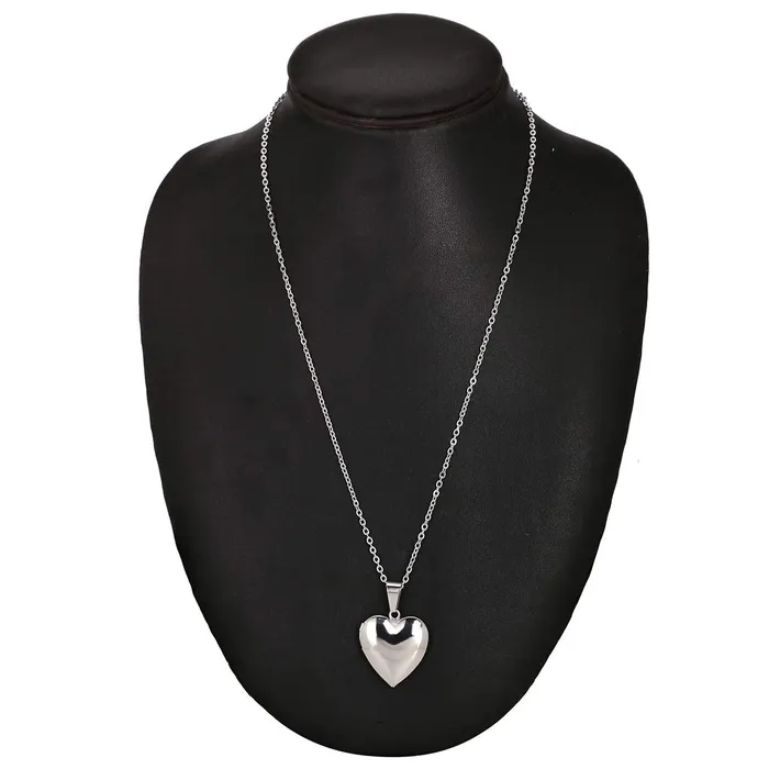 Yellow Chimes Necklaces Yellow Chimes Pendant for Women Silver Plated Openable Heart Photo Frame Locket Gift Jewelry Pendant Necklace for Men and Women Valentine Gift for Girls