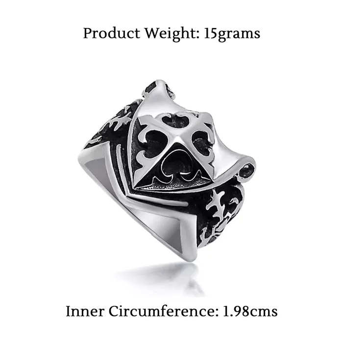 Yellow Chimes Necklaces Yellow Chimes Rings for Men Silver Oxidised Cross Sign Stainless Steel Band Designed Rings for Men and Boys