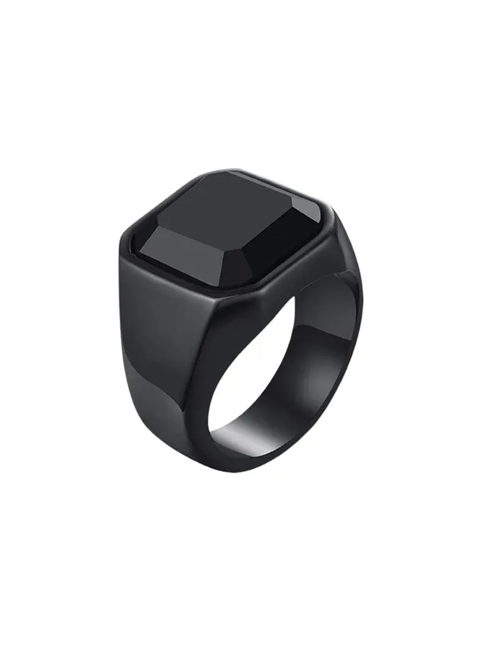 Yellow Chimes Necklaces Yellow Chimes Rings for Men Stainless Steel Black Ring Square Shaped Crystal Black Steel Ring for Men and Boys Yellow Chimes Necklaces Yellow Chimes Rings for Men Stainless Steel Black Ring Square Shaped Crystal Black Steel Ring for Men and Boys