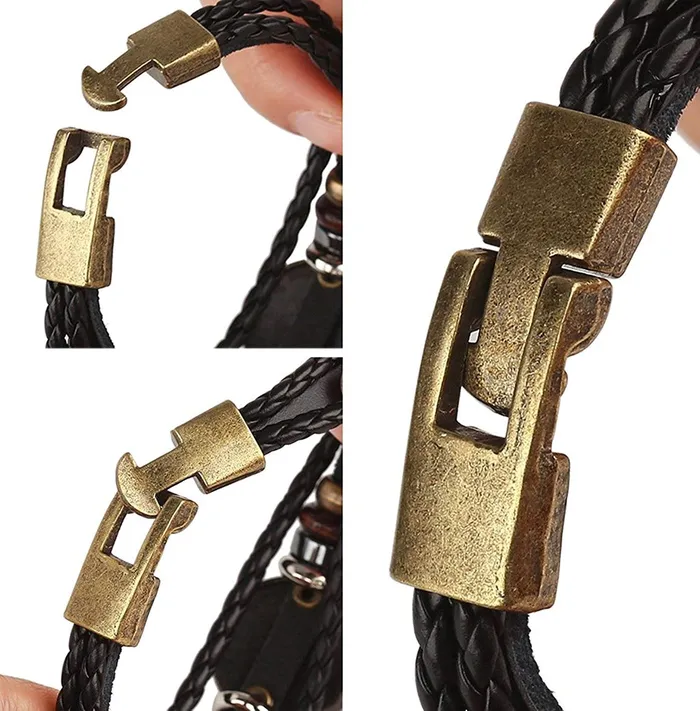 Yellow Chimes Necklaces Yellow Chimes Zodiac Sign Constellation Handmade Brown Leather Bracelet for Men and WomenUnisex Gemini